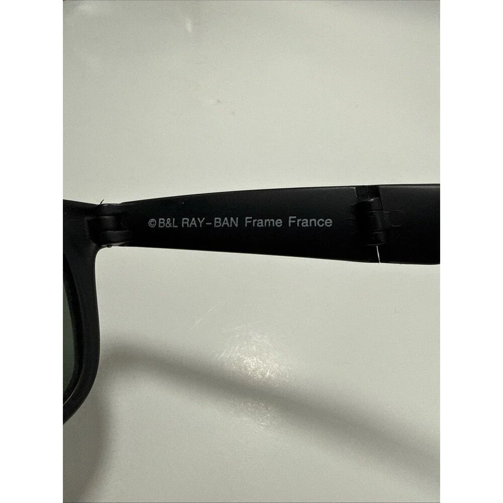 Ray Ban Folding Wayfarer Frame Sunglasses MATTE Black France W0670 VINTAGE B&L